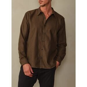 Road To Nowhere Accord Organic Cotton Striped Flannel Shirt Mens Medium